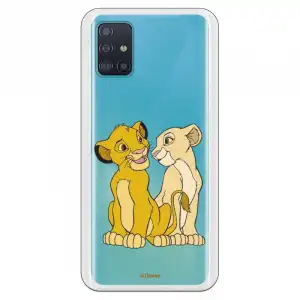 Funda Oficial de Disney Simba y Nala Silueta El Rey León para Samsung Galaxy A51 5G