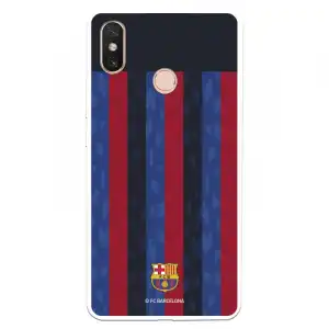 Funda Para Xiaomi Mi Max 3 Del Fc Barcelona Fondo Rayas Verticales - Licencia Oficial Fc Barcelona
