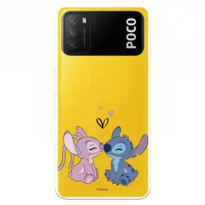 Funda Para Xiaomi Poco M3 Oficial De Disney Angel & Stitch Beso - Lilo & Stitch