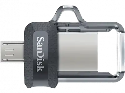 Pendrive para móvil 32 GB - SanDisk Ultra Dual Drive m3.0, Micro USB y 3.0, 130 MB/s, Con Memory Zone, OTG, Gris