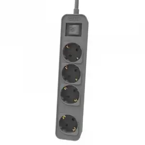 Philips CHP2144G/62 Regleta con Interruptor de 4 Tomas 1.5m Gris