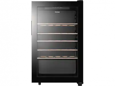 Vinoteca - Haier HWS33GG, 50 cm, 93 l, 33 botellas, Filtro anti-UV, Display Táctil, Iluminación LED, Negro