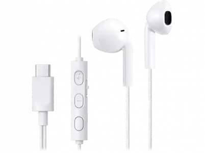 Auriculares de botón - JVC HA-FR17UC, USB-C, Cable 1.2 m, Micrófono integrado, Blanco