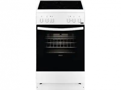 Cocina eléctrica - Zanussi ZCV540G1WA, Vitrocerámica, 4 zonas, Horno eléctrico, 56 l, Blanco