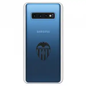 Funda Oficial Valencia Escudo Transparente Negro Para Samsung Galaxy S10 Plus