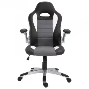 HomCom Silla Gaming Ergonómica Gris/Negro