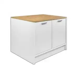 Isla De Cocina Mechila 120x90x90 Cm Color Color Natural Claro, Blanco Venta-unica