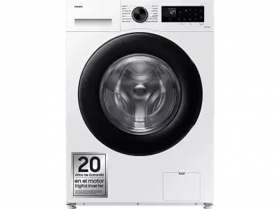 Lavadora carga frontal - Samsung WW80CGC04DAEEC, 8 kg, 1400 rpm, EcoBubble™, Función WiFi con SmartThings, Blanco