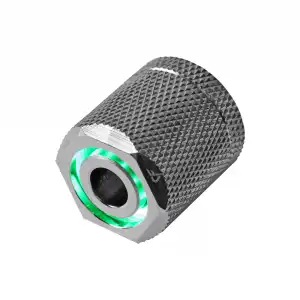 Nanoxia CoolForce LED Fitting 16/13 Green Nickel Rosca Exterior LED para Tubos de Refrigeración