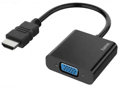 Adaptador de VGA a HDMI - Hama 00200343, Full HD, HDMI, VGA, Negro