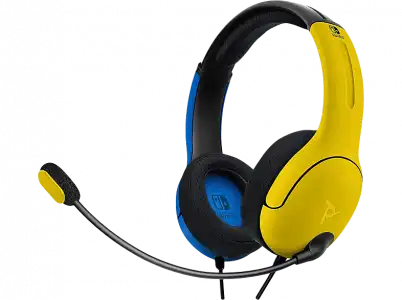 Auriculares gaming - PDP LVL 40, Para Nintendo Switch, De diadema, Con cable, Amarillo y Azul