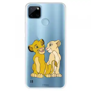 Funda Para Realme C21y Oficial De Disney Simba Y Nala Silueta - El Rey León