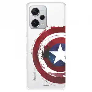 Funda Para Xiaomi Redmi Note 12 5g Oficial De Marvel Capitán América Escudo Transparente - Marvel