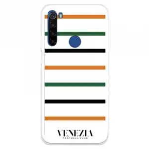 Funda Para Xiaomi Redmi Note 8t Del Venezia Fondo Blanco Rayas - Licencia Oficial Venezia Football Club