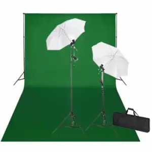 Kit De Estudio Fotográfico Telón Verde Croma 600x300 Y Luces Vidaxl