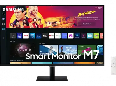 Monitor - Samsung Smart M7 LS32BM700UPXEN, 32", UHD 4K, 4 ms, 60 Hz, USB, WiFi, Bluetooth, Negro