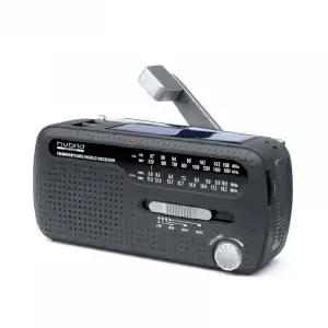 Muse MH-07 DS Radio Híbrida Solar/Dínamo Negra