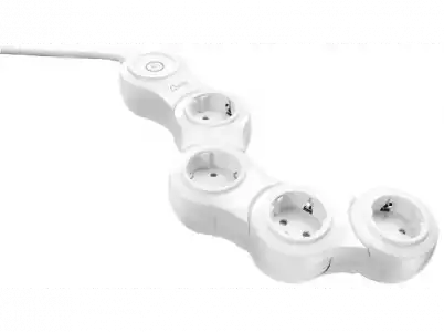 Regleta - Quirky Pivot Power Pop PPVPPWHEU, 4 enchufes, 240 V, Forma serpiente, Blanco