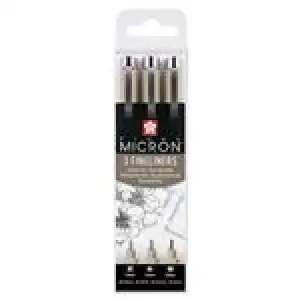Set Sakura con 3 rotuladores calibrados Pigma Micrón diferentes grosores negro