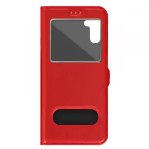 Funda Samsung Galaxy A34 5g Con Solapa Doble Ventana Soporte Vídeo Rojo