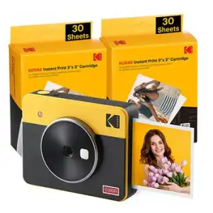 Kodak Mini Shot 3 Retro C300ry60 Portable Instant Camera And Photo Printer Bundle 3x3 Yellow