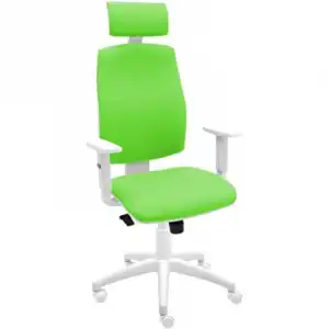 La Silla de Claudia Job Blanco Giratoria de Escritorio Tapizada con Reposabrazos Regulables Verde Pistacho