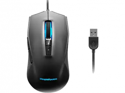 Ratón gaming - Lenovo IdeaPad Gaming M100 RGB, Por cable, 3200 ppp, Negro