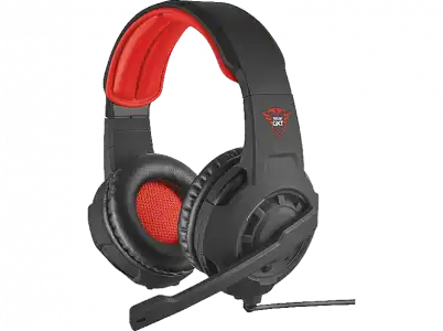 Auriculares gaming - Trust GXT 310, Diadema, Con micrófono, Negro y rojo