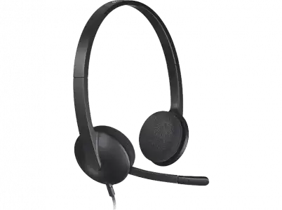 Auriculares - Logitech Headset H340, De diadema, Con cable, Conexión USB 2.0, Micrófono, Negro