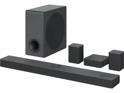 Barra de sonido - LG S80QR, Bluetooth, Subwoofer Inalámbrico, 620 W, Plateado Acero Oscuro