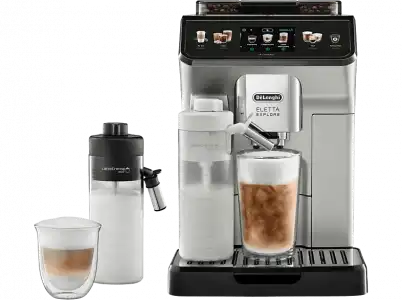 Cafetera superautomática - De'Longhi Eletta Explore Cold Brew ECAM450.65.S, Molinillo integrado, 19 bar, 1450 W, Plata