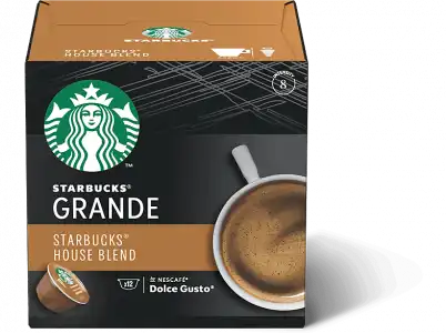 Cápsulas monodosis - Starbucks House Blend Grande, Intensidad 8, 12 cápsulas, Para Dolce Gusto