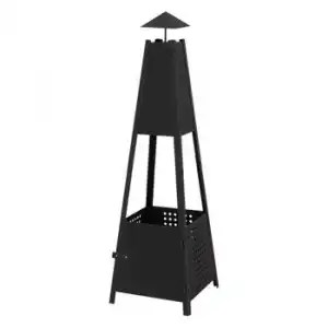 Chimenea De Jardín Forma Piramidal Negro Ml-design