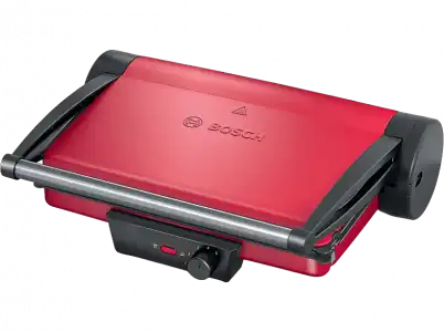 Grill - Bosch TCG4104, Potencia 2000W, Capa antiadherente, Placas desmontables, Rojo