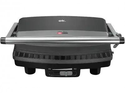 Grill - OK OCG 1520, Potencia 1500 W, Capa antiadherente, Control temperatura, Negro