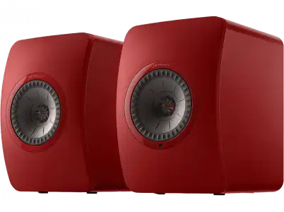 Sistema de audio inalámbrico - KEF LS50 Wireless II, Set 2, 2x 360 W, Wi-Fi, Uni-Q 1”-5.25”, Rojo Carmesí