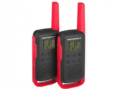 Walkie Talkies - Motorola Talkabout T6 PMR 2 Unidades 16 Canales 121 Códigos LCD Alcance 8 Km AA