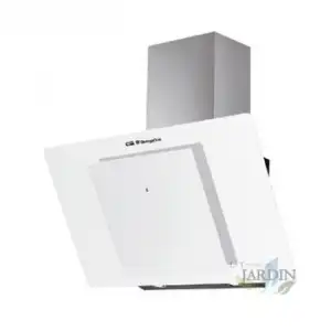 Campana Decorativa Cristal Blanco Orbegozo 300w. Clase Energética A. Dimensiones: 69,5 X 40,5 X 47 Cm.