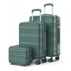Numada - Juego De Maletas De Viaje 3 Pzs Upfly T10 Abs. Maleta Cabina 55x40x20, Maleta Mediana 60l Y Neceser Verde