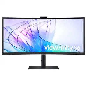 Samsung - Monitor PC curvo 34' (86,3 cm) Samsung Profesional ViewFinity S6, UWQHD, 100 Hz, con Webcam, HDR10, FreeSync (Reacondicionado grado A).