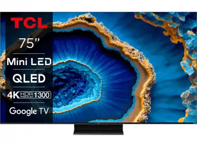 TV Mini LED 75" - TCL 75C805, QLED 4K, 144Hz Motion Clarity Pro, Dolby Atmos, Game Master Pro 2.0, Negro