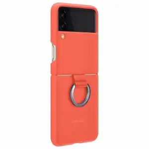 Carcasa Galaxy Z Flip 3 En Silicona Con Anilla Original Samsung Rojo