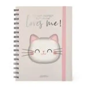 Cuaderno Legami L con espiral rayas Kitty