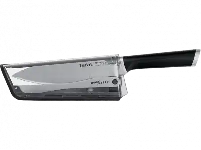 Cuchillo - Tefal Ever Sharp K2569004, Acero inoxidable, 16.5 cm, Inox + Funda afiladora