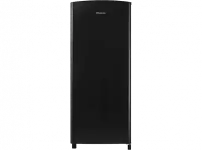 Frigorífico una puerta - Hisense RR220D4ABF, 128 cm, 164 l, Luz LED, Estantes laterales XXL, Negro