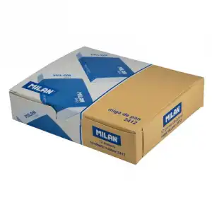 Milan Caja de 12 Gomas de Borrar Miga de Pan 2412 con Funda de Cartón