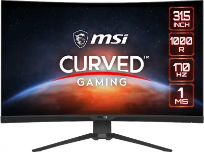 Monitor gaming - MSI G322CQP, 31.5" WQHD, Curvo 1000R, 1 ms, 170 Hz, FreeSync™ Premium, Negro