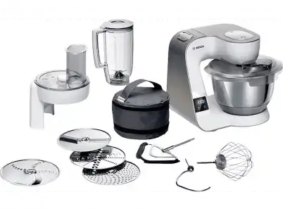 Robot de cocina - Bosch MUM5XW20, 1000 W, 7 potencias, 1.25 l, Blanco