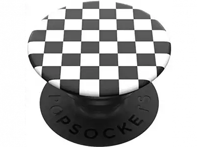 Soporte adhesivo para móvil - PopSockets Checker Black, Cuadrados blancos y negros