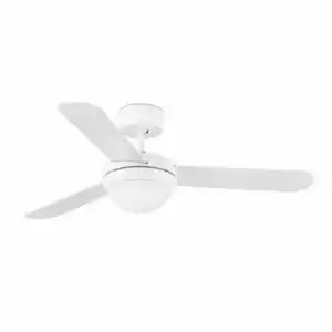 Ventilador De Techo Con Luz Feroe Ø106 Cms Blanco3 Palas 2xe14 40w Faro 33600